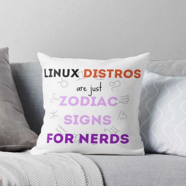 Aperçu de l'œuvre Les distributions Linux ne sont que des signes du zodiaque pour les nerds, blancs - Drôle créée et vendue par Programmer's Life and Humor.