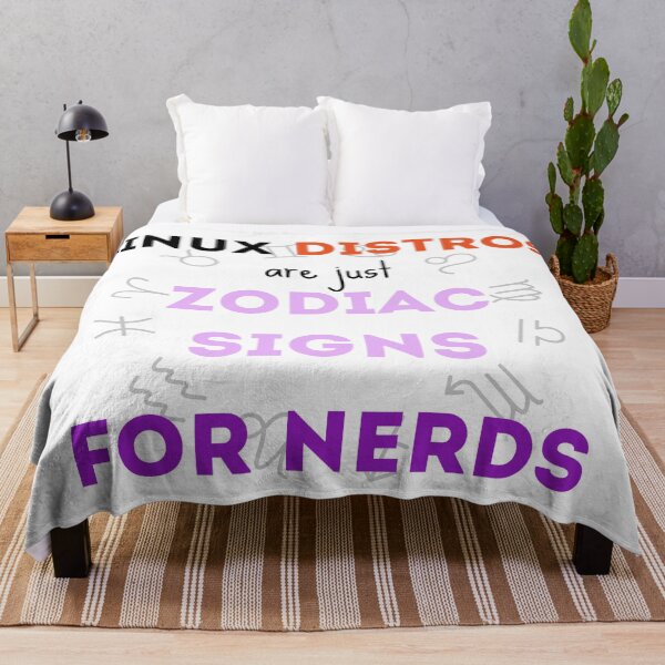 Item preview, Linux distros are just zodiac signs for nerds, white - Funny designed and sold by Programmer's  Life and Humor.