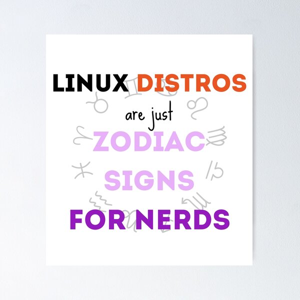 Aperçu de l'œuvre Les distributions Linux ne sont que des signes du zodiaque pour les nerds, blancs - Drôle créée et vendue par Programmer's  Life and Humor.