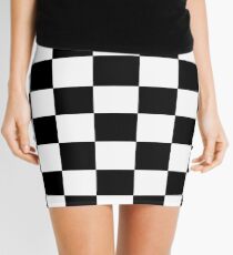 Black and White Checkerboard Mini Skirt