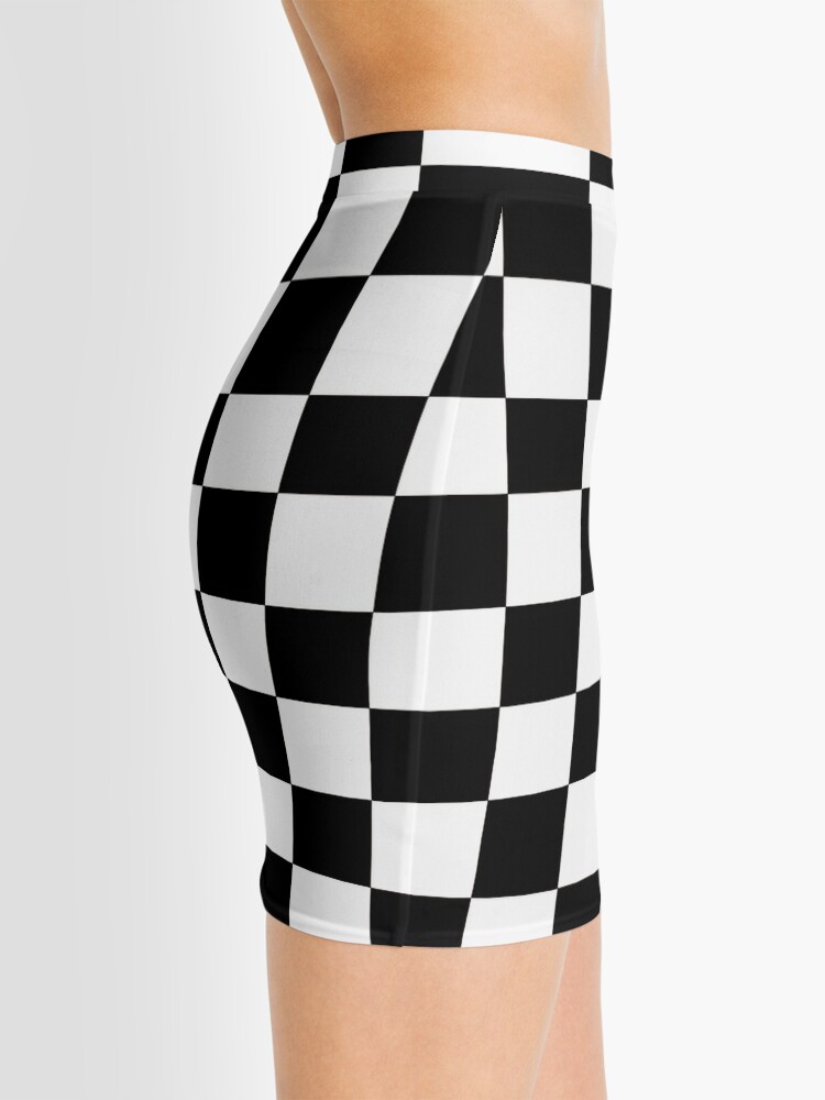 Disover Black and White Checkerboard Mini Skirt
