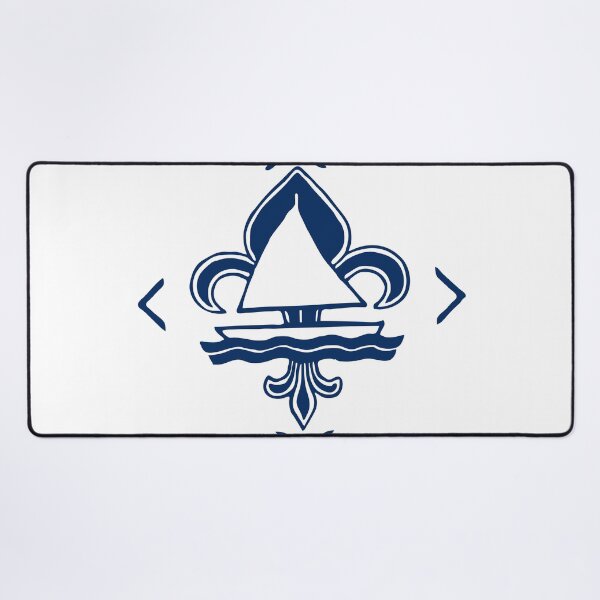 Item preview, Navy Blue Vintage Sailor Logo - Sailing Boat with Heraldic Lily designed and sold by Vintage-TM.