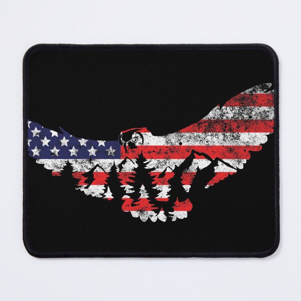 Item preview, Vintage American Flag Mountain Animals Owl - american eagle tomboy designed and sold by NewTrendings.