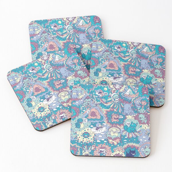 Item preview, Monstrers doodle style pattern, sticker pack and DTG print products designed and sold by SPIRIMAL.