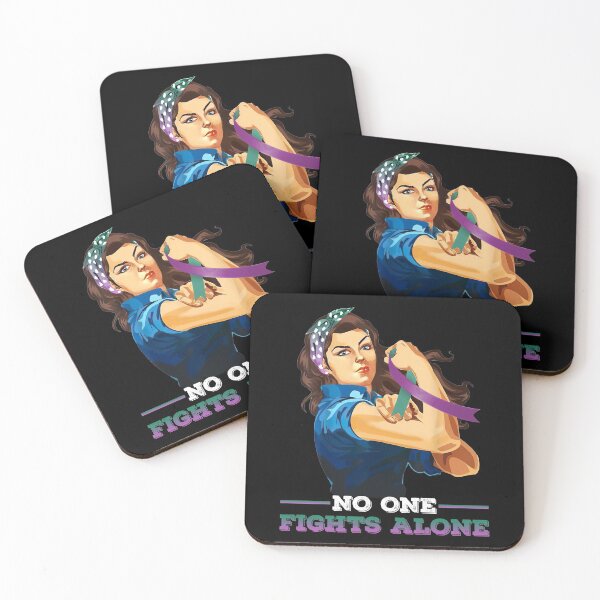 Item preview, No One Fight Alone Anal Cancer Awareness, Mom Wife Gift for Anal Cancer Warrior, Purple and Green Ribbon Gift for Her designed and sold by CapitalDesignss.