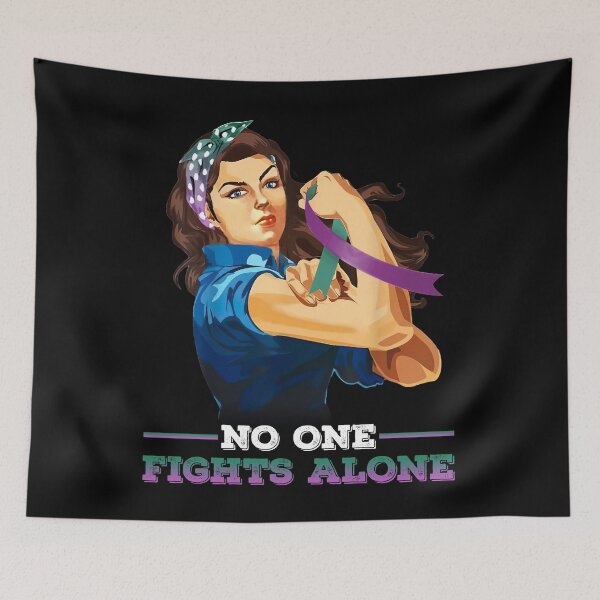 Item preview, No One Fight Alone Anal Cancer Awareness, Mom Wife Gift for Anal Cancer Warrior, Purple and Green Ribbon Gift for Her designed and sold by CapitalDesignss.