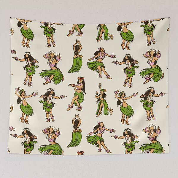 Item preview, Retro Hawaiian Hula Dancer Illustration designed and sold by SLAG-Creative.