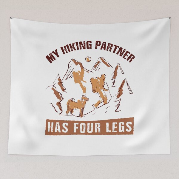 Item preview, My Hiking Partner Has Four Legs Hand Drawn designed and sold by MnEmzStudio.