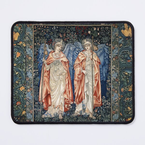 Item preview, ANGELI MINISTRANTES, Angels in Blue Green Floral Tapestry designed and sold by BulganLumini.