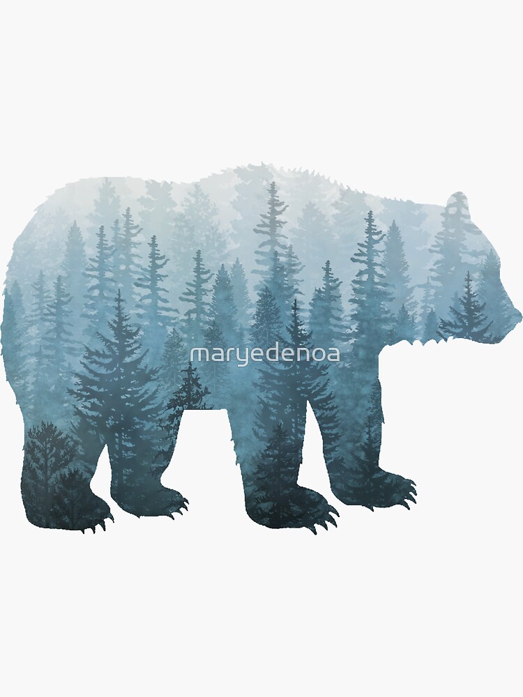 Misty Forest Bear - Turquoise by maryedenoa