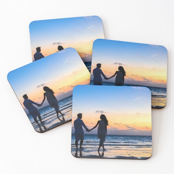 Item preview, Man And Woman Ｈolding Hands Walking On Seashore During Sunset designed and sold by AidenChen.