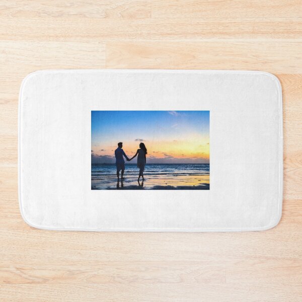 Item preview, Man And Woman Ｈolding Hands Walking On Seashore During Sunset designed and sold by AidenChen.
