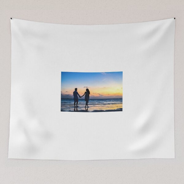 Item preview, Man And Woman Ｈolding Hands Walking On Seashore During Sunset designed and sold by AidenChen.