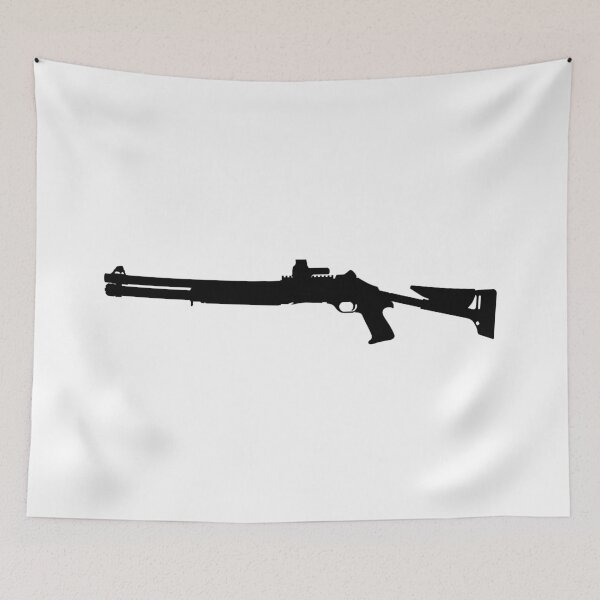Item preview, BENELLI M4 Super 90 TS semi-automatic shotgun pump action shotgun, pumpgun. Detailed vector illustration realistic silhouette BENELLI M4 Super 90 TS Selbstladeflinte designed and sold by Marcin Adrian.