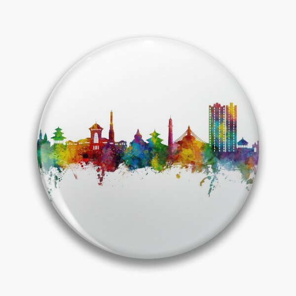 Artikelvorschau, Kathmandu Nepal Skyline entworfen und verkauft von ArtPrints.
