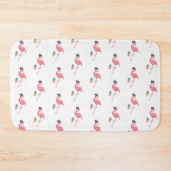 Item preview, Cool Summer Vacation Mode Flamingo With Sunglasses Holoding an Ice Cream ( white) designed and sold by dass-art.