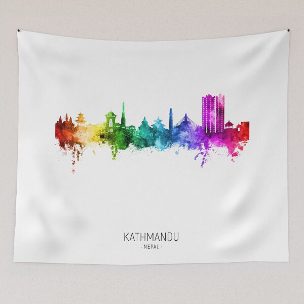 Item preview, Kathmandu Nepal Skyline designed and sold by ArtPrints.