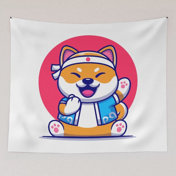 Item preview, Cute shiba inu dog with japanese costume cartoon T-Shirt designed and sold by SLSandaruwan.