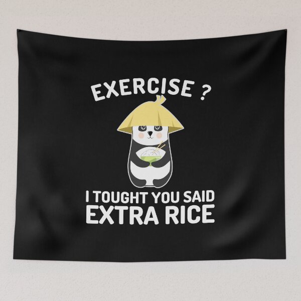 Item preview, Panda Exercise I Thought You Said Extra Rice Cute Panda T-Shirt designed and sold by spolayastore.