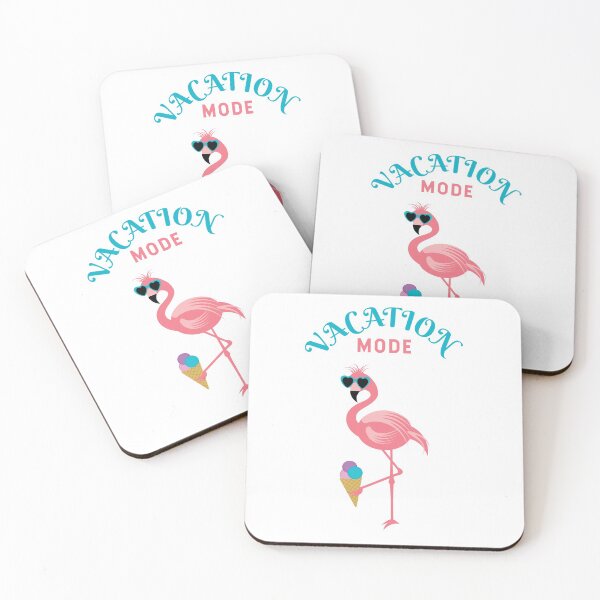 Item preview, Cool Summer Vacation Mode Flamingo With Sunglasses Holoding an Ice Cream ( white) designed and sold by dass-art.