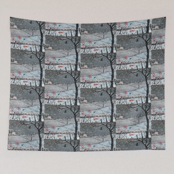 Item preview, Winter Landscape with Fox and Birds designed and sold by Jan Suchacki.