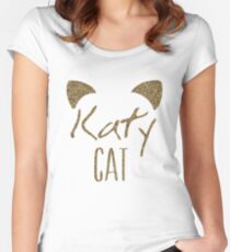 KatyCat Golden Glitter Women's Fitted Scoop T-Shirt