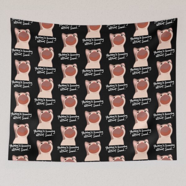 Item preview, Pop Cat Yawning is screaming without sound (Black)| Perfect Gift designed and sold by cmindyo.