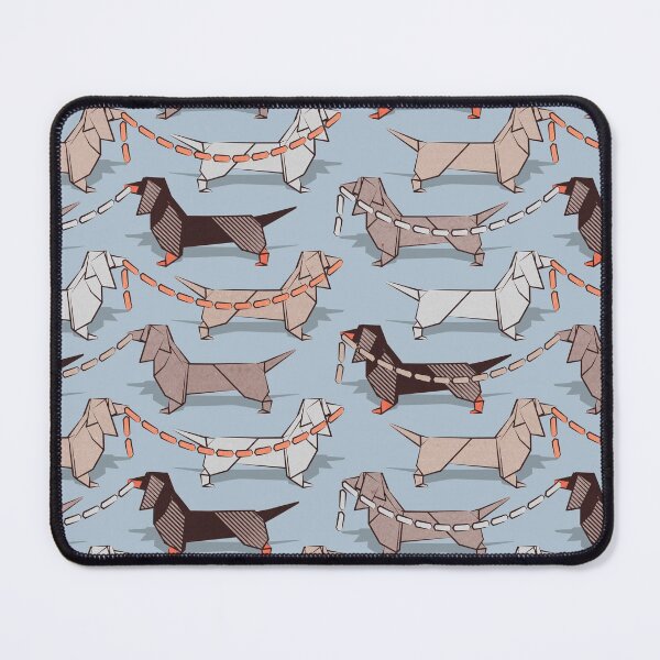 Item preview, Origami Dachshunds sausage dogs // pale blue background designed and sold by SelmaCardoso.