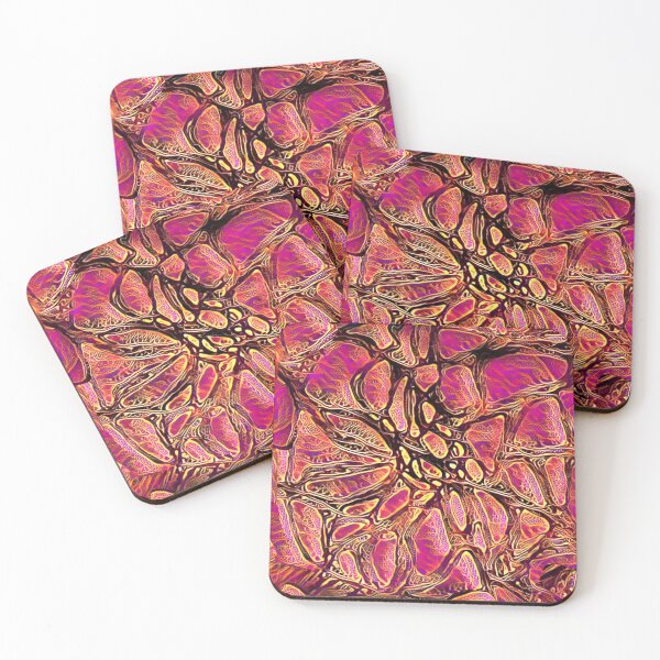 Item preview, Origin, abstract art, fuchsia, golden, red, endless renewal, optimistic designed and sold by Maria Mihailova.
