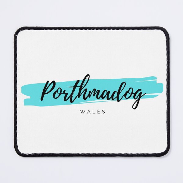 Item preview, Porthmadog in Gwynedd Wales - United Kingdom Britain - Turquoise Blue Minimalistic Seaside Resort Design designed and sold by Vintage-TM.