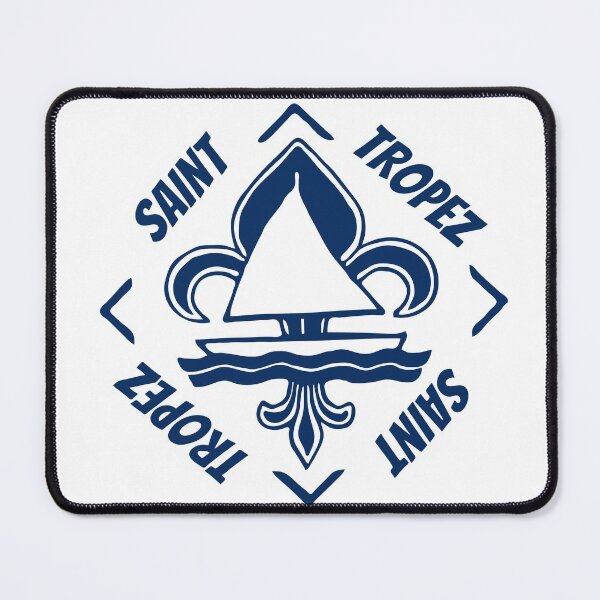 Item preview, Saint Tropez in Cote d'Azur France - Navy Blue Vintage Sailor Logo - Sailing Boat with Heraldic Lily designed and sold by Vintage-TM.