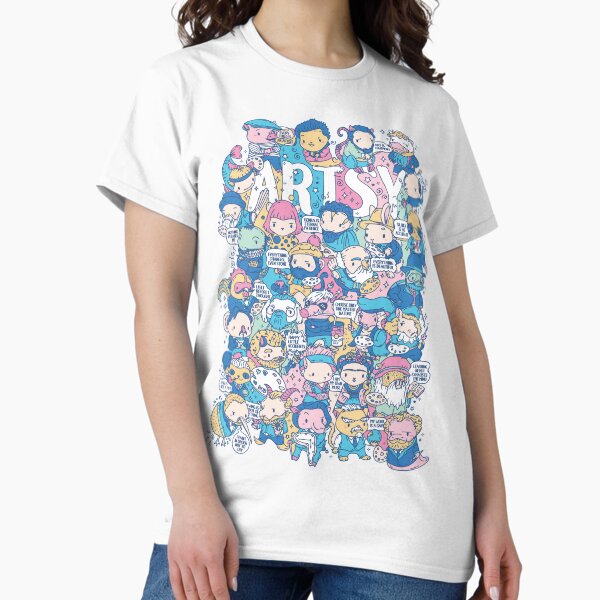 Artsy Doodle style artist animals puns characters Classic T-Shirt
