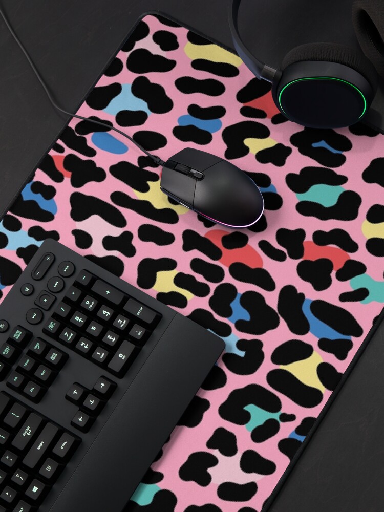 Alternate view of Rainbow leopard by Elebea Mouse Pad