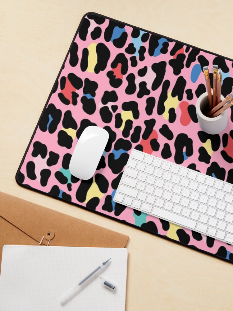 Alternate view of Rainbow leopard by Elebea Mouse Pad