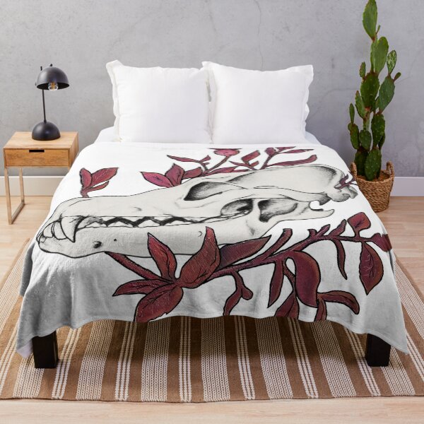Item preview, Canine Skull in Foliage Autumn Red designed and sold by Smooshi.