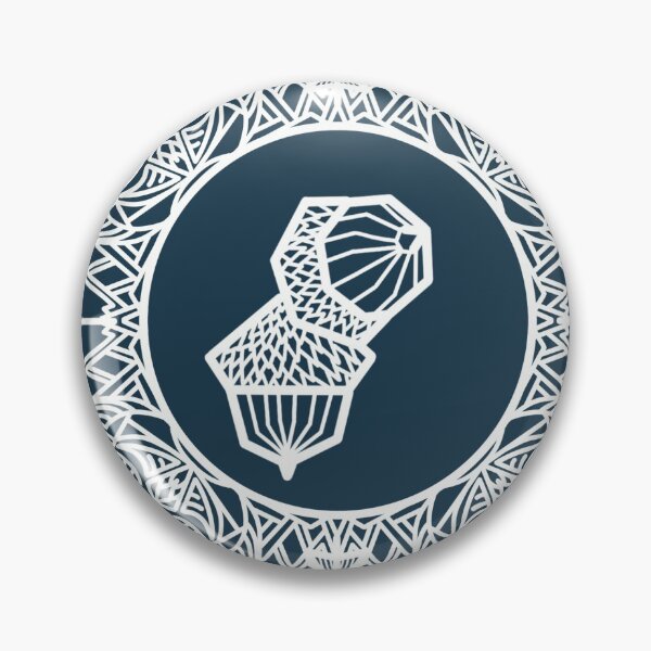 Item preview, Geometric Autumn white on navy blue designed and sold by Alexandra Hrincu.