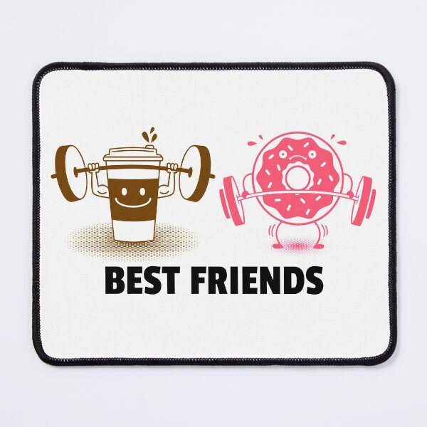 Item preview, Coffee And Donut Best Friends Black - Funny Gym designed and sold by GymWearDepot.