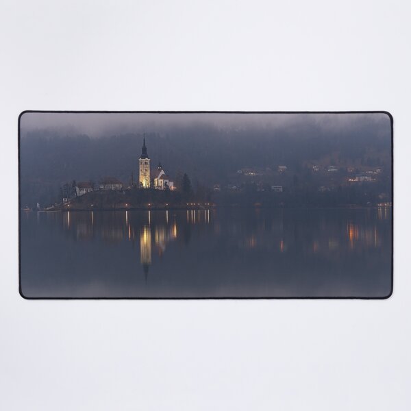 Item preview, Misty Lake Bled At Night designed and sold by rawshutterbug.