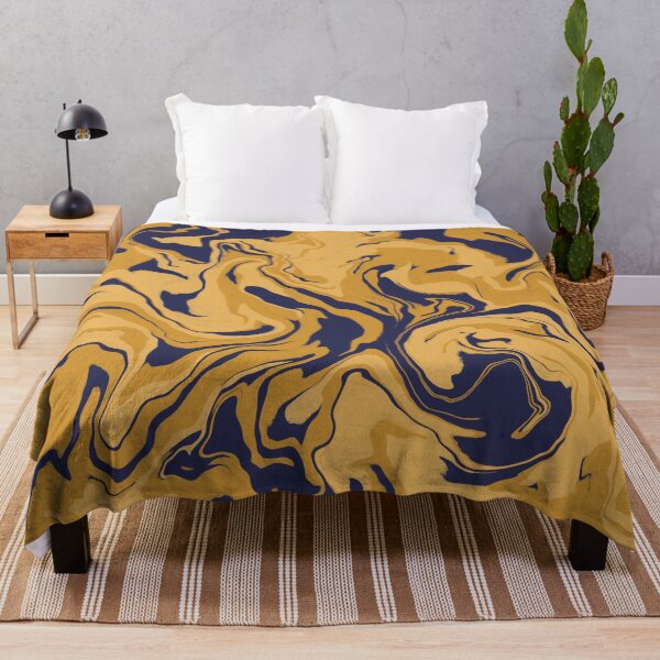 Item preview, Shades of Moody Yellow and Blue Aesthetic Marble Pattern designed and sold by teeworthy.