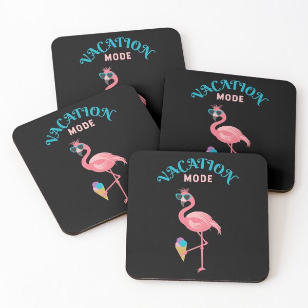 Item preview, Cool Summer Vacation Mode Flamingo With Sunglasses Holoding an Ice Cream ( black) designed and sold by dass-art.