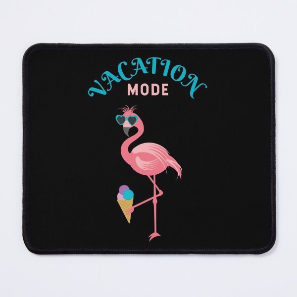 Item preview, Cool Summer Vacation Mode Flamingo With Sunglasses Holoding an Ice Cream ( black) designed and sold by dass-art.