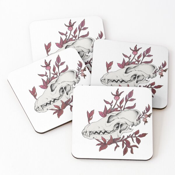 Item preview, Canine Skull in Foliage Autumn Red designed and sold by Smooshi.