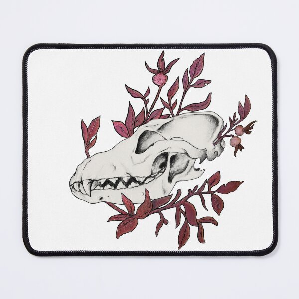 Item preview, Canine Skull in Foliage Autumn Red designed and sold by Smooshi.