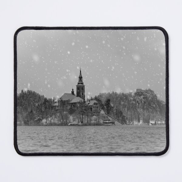 Item preview, Snowy Bled Island Mono designed and sold by rawshutterbug.