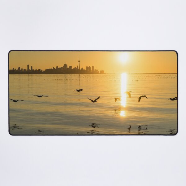 Item preview, Cormorants and Skyscrapers - Brilliant Toronto Sun Rise with Urban Wildlife designed and sold by Georgia Mizuleva.