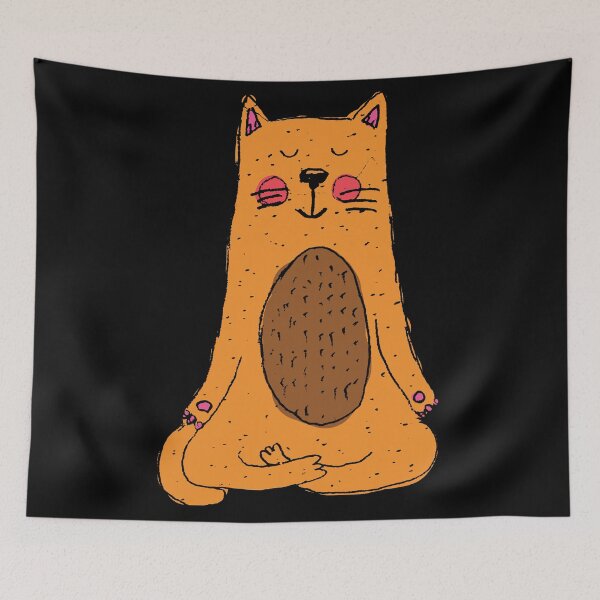 Item preview, Meditation Cat - Cartoon designed and sold by NobodysHero.