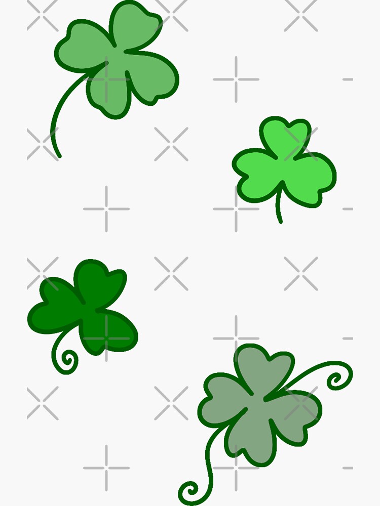 Thumbnail 3 of 3, Sticker, Clovers! designed and sold by SaradaBoru.