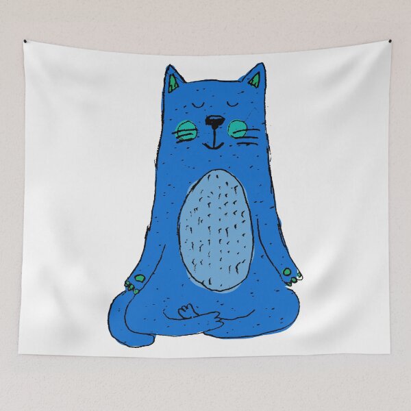 Item preview, Blue Meditation Cat designed and sold by NobodysHero.