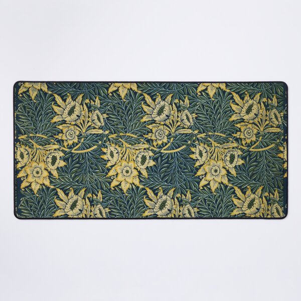 Item preview, TULIP AND WILLOW ,YELLOW LOWERS ,BLUE GREEN LEAVES Art Nouveau Floral designed and sold by BulganLumini.