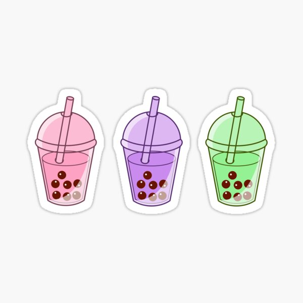  Bubble Tea Stickers,Cartoon Beverage Decals Flavor